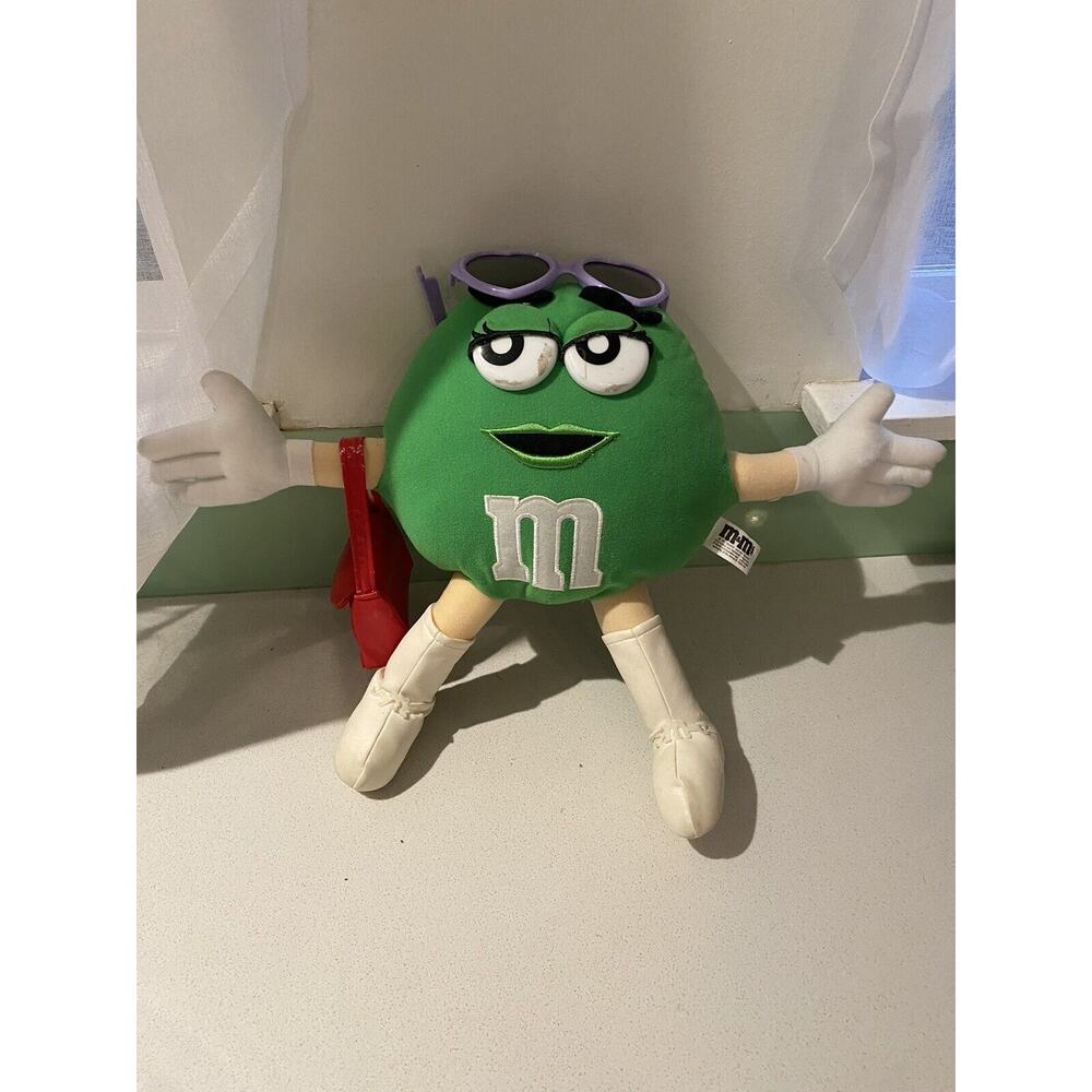 M&M"s Green Lady Character Plush Mars 11" Tall Excellent Vintage